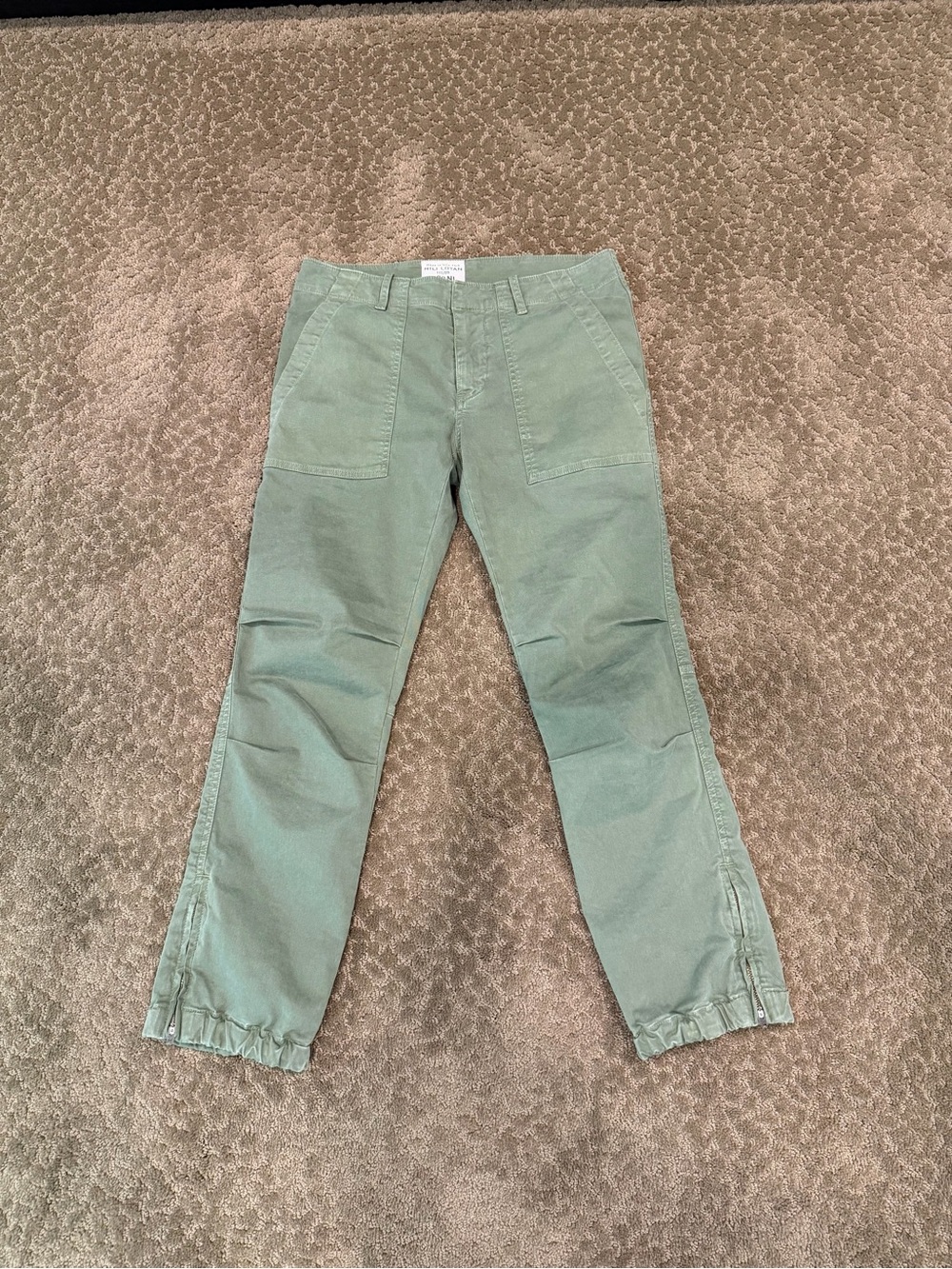 Nili Lotan Sage Green Cropped Utility Pants